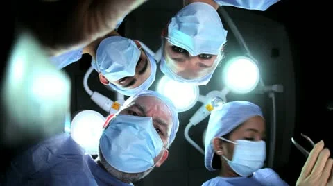 Doctors Nurses in Hospital Operating Room Faces Hands Stock Footage