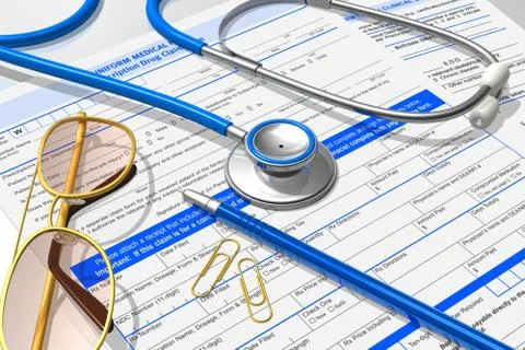 Doctor's paperwork 스톡 일러스트