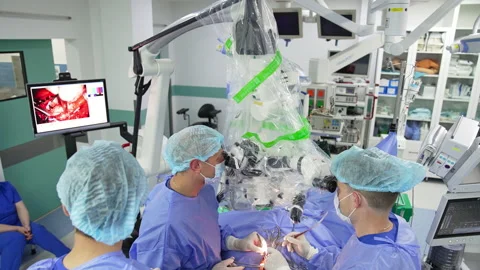 Doctors perform sophisticated operation using metal tools  Stock Footage 212935558