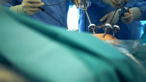 Doctors Performing Surgery in Operating Room. Stock Footage 92121195