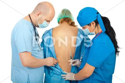 Doctors prepare to make anesthesia Stock Photos