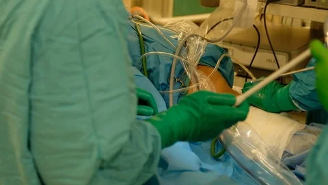 Doctors prepare the patient for surgery Stock Footage 90819531