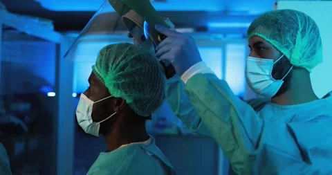 Doctors preparing to work inside hospital Stock Footage 149117033