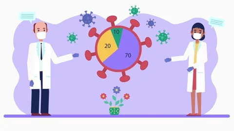 Doctors Presenting Coronavirus Pandemic Data and Statistics. Video stock 318345736