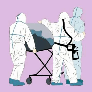 Doctors in protective overalls. Stock Illustration