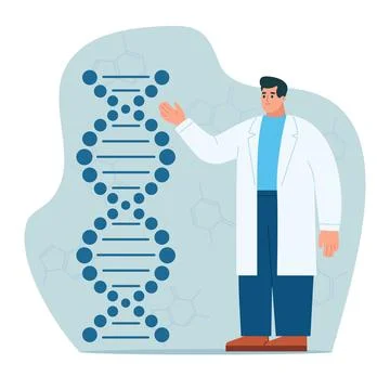 Doctors researching cells. Genetic engineering concept Stock Illustration