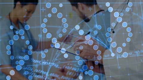 Doctors reviewing patient data tapping tablet writing clipboard notes as node 스톡 동영상 311698775