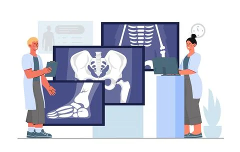 Doctors with rheumatology vector concept Stock Illustration