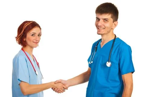 Doctors shaking hands Stock Photos