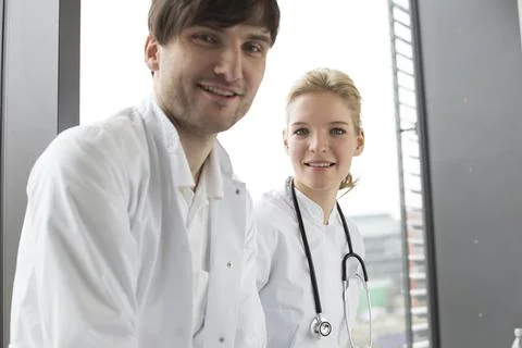 Doctors smiling, portrait Stock Photos