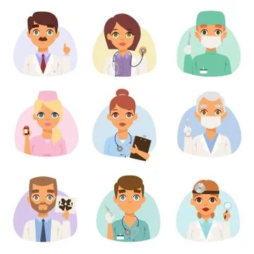 Doctors spetialists vector set Stock Illustration