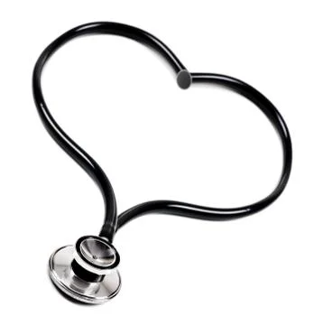 Doctor's stethoscope in the form of a questiond mark Stock Photos