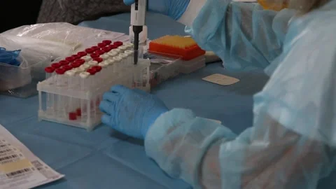 Doctors take tests Stock Footage 230142834
