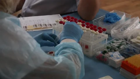Doctors take tests Stock Footage 230142875