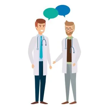 Doctors talking avatars characters Stockillustratie