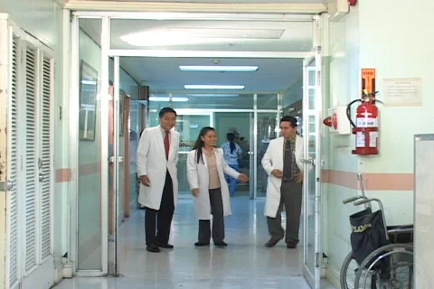 Doctors walking in the Hallway Stock Footage 146741