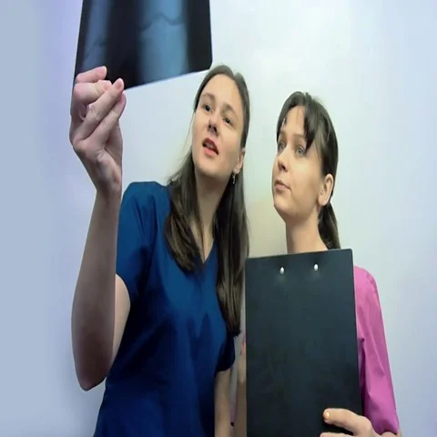 Doctors watching an x-ray Stock Footage 69452280