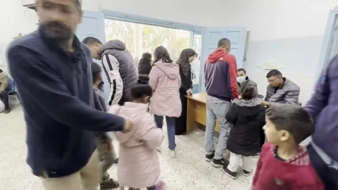 Doctors Without Borders vaccinates children in Rafah refugee camp, RAFAH, PS - 1 Stock Footage 264502534