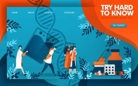 Doctors work hard to know the science of making good medicine. flat cartoon v Stock Illustration