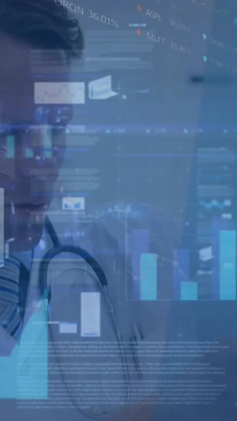 Doctor's x-ray examination highlights global economic interconnectedness. Stock Footage 344595671