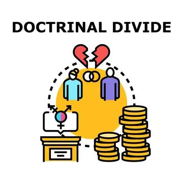 Doctrinal divide impacting marriage, gender, and financial decisions Stock Illustration