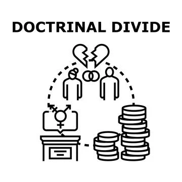 Doctrinal divide impacting marriage, gender, and financial decisions Stockillustratie