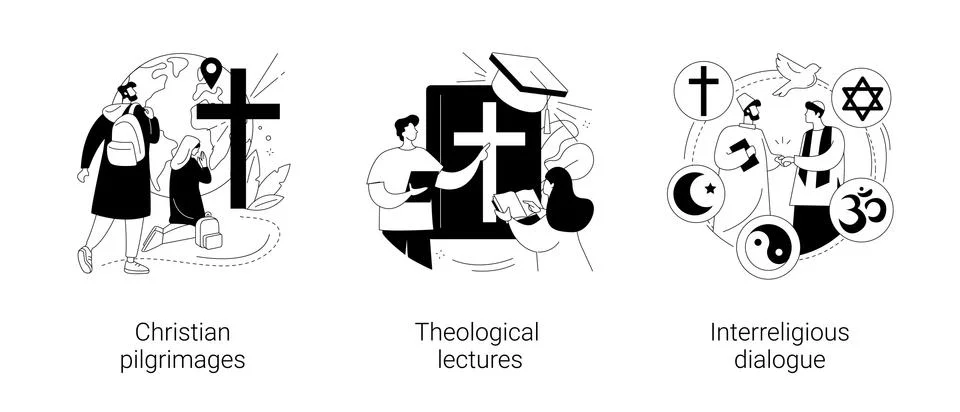 Doctrine of god abstract concept vector illustrations. Stock Illustration