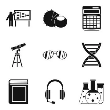 Doctrine icons set, simple style Stock Illustration