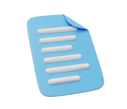 Document 3d icon. 3d render cartoon minimal icon illustration Stock Illustration