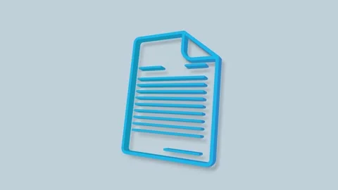 Document 3d icon isolated on blue background. File icon. Checklist icon Stock Footage 156894835
