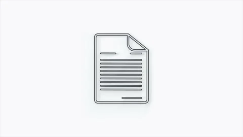Document 3d icon isolated on white background. File icon. Checklist icon Stock Footage 156133295