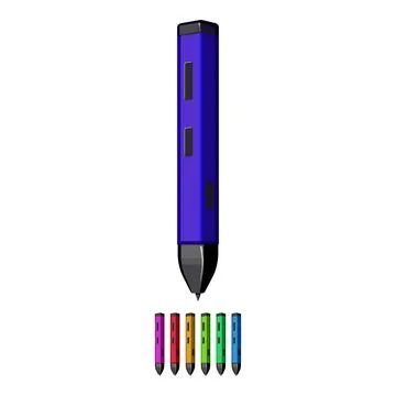 Document 3d pen cartoon vector graphic Illustrazione stock