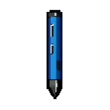 Document 3d pen pixel art vector illustration Stock Illustration