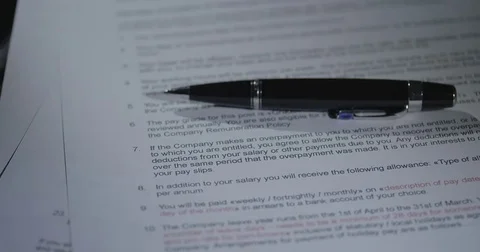 Document about a Agreement for a freelancer Stock Footage 81231805
