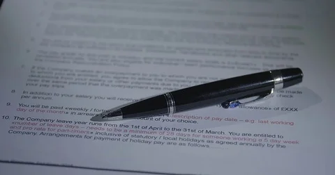 Document about a Commercial premises contract Stock Footage 81226940