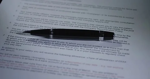 Document about a Part-time contract Stock Footage 81225804