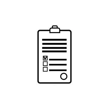 Document with abstract text signed and stamped, a medical form with a questio Stock Illustration