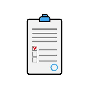 Document with abstract text signed and stamped, a medical form with a questio Stock Illustration