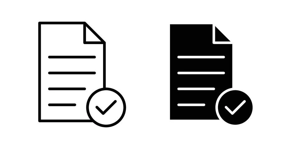 Document accept icon Illustration set. Vector Eps10 for apps Stockillustratie