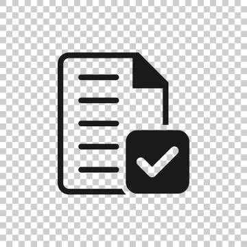 Document accepted icon in flat style. Correct vector illustration on white is Stock Illustration