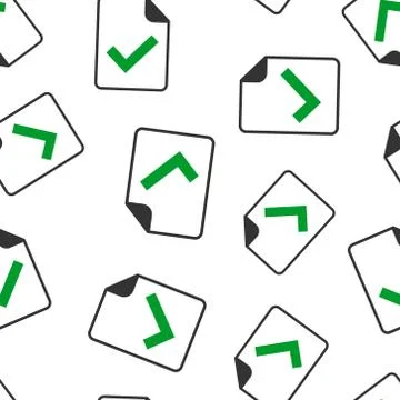 Document accepted icon in flat style. Correct vector illustration on white is 스톡 일러스트