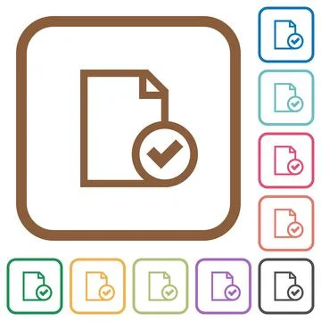 Document accepted simple icons Stock Illustration