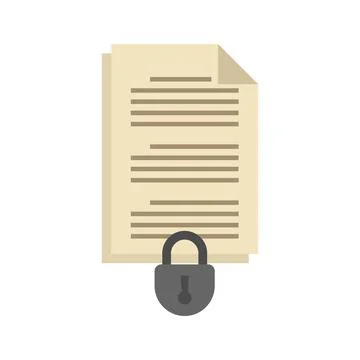 Document access authentication icon flat isolated Stock Illustration