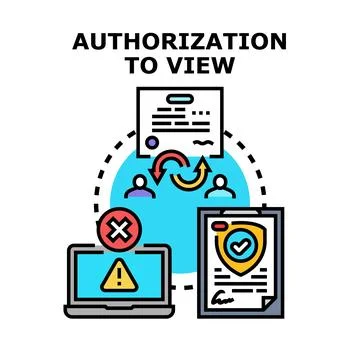 Document access authorization permission compliance concept Stock Illustration