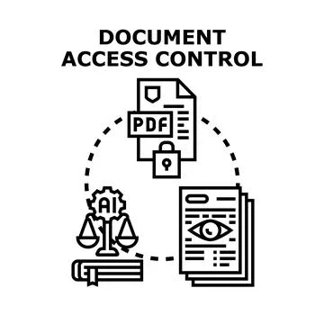 Document access control protecting digital information concepts 스톡 일러스트