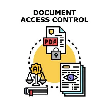 Document access control protecting digital information concepts Stock Illustration