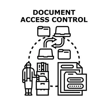 Document access control protecting important business data イラスト素材