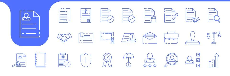 Document agreement contract line icon vector designs 스톡 일러스트