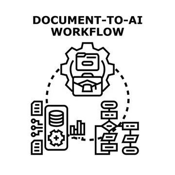 Document ai workflow automating data processing decisions Illustrazione stock