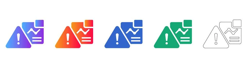 Document Alert Warning Icons Stock Illustration